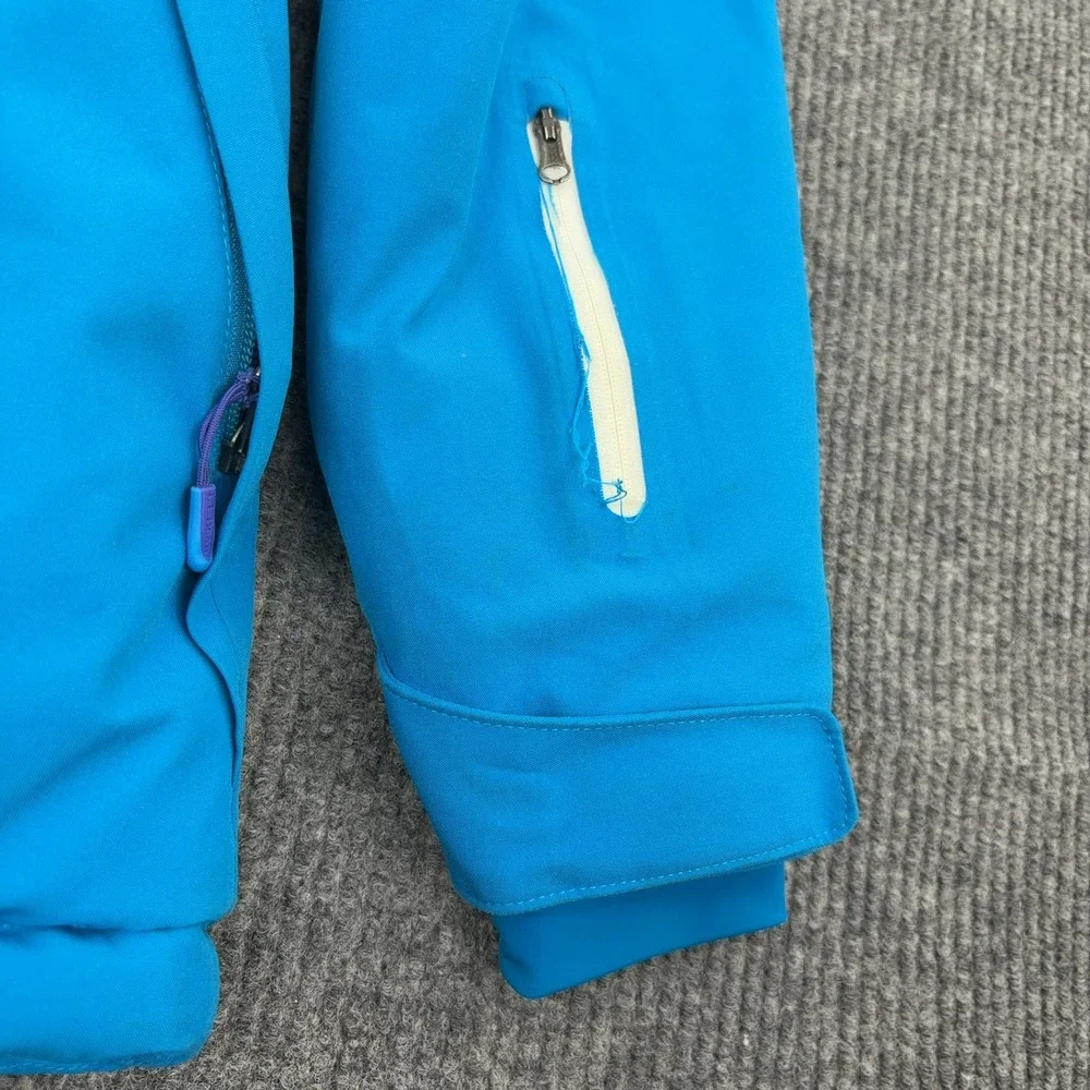LL Bean Ski‎ Jacket Kids 18 Blue Purple TEK Waterproof Colorblock Winter Coat